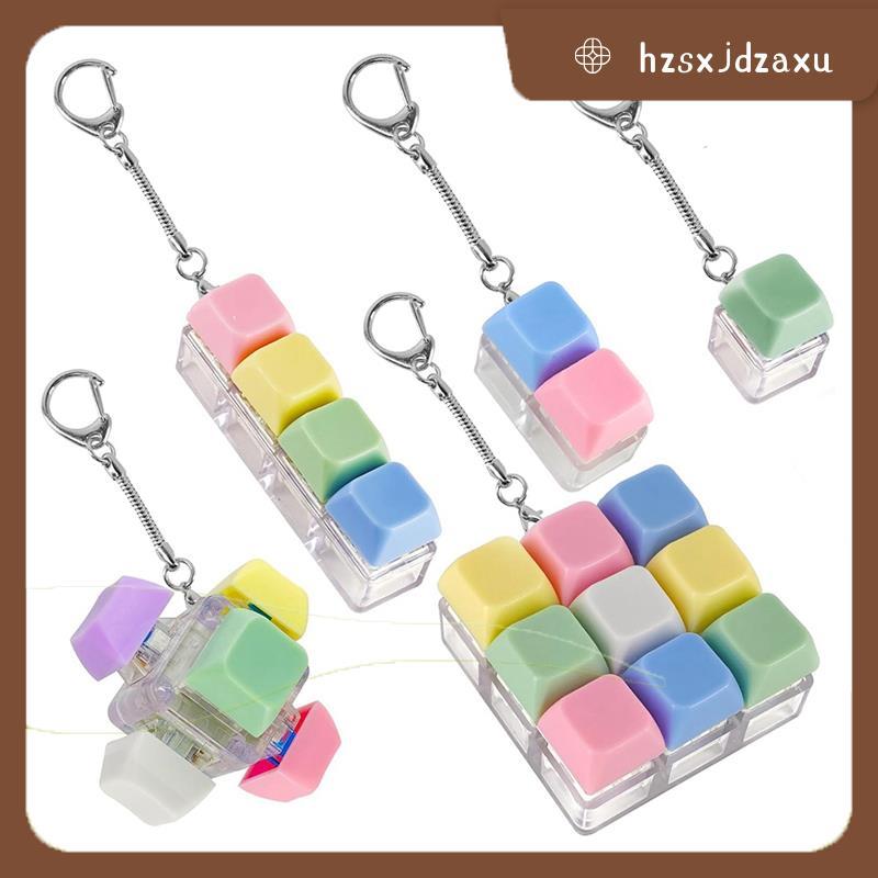 hzsxjdzaxuAnxiety Relief Keychain-Keyboard Fidget Toy-Silent Clicking Stress Relief Toy สําหรับผู้ให