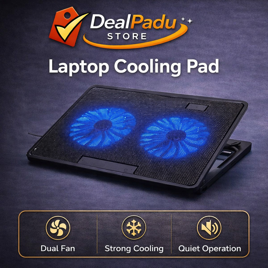 DealPadu Laptop Cooler พัดลมระบายความร้อน USB พัดลมเดี่ยว Silent Laptop Cooling Pad Kipas Laptop