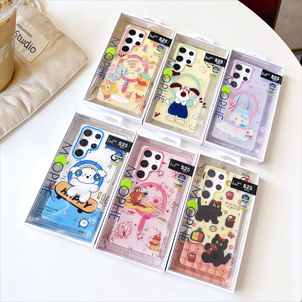 MOOPHE เคส แม่เหล็ก ชาร์จไร้สาย ลายการ์ตูน สำหรับ Samsung Galaxy S23 S24 S25 ultra S25ultra S26ultra S25FE เคสโทรศัพท์
