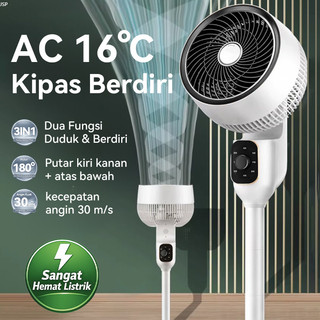 Kipas angin AC 16° Kipas Angin Berdiri 180derajat Elektrik Premium Stand Fan Rotasi Otomatis Rotation Fan 6 Tingkat Kecepatan Angin Kipas Angin Putar Senyap untuk Rumah Kantor Sangat Hemat Listrik