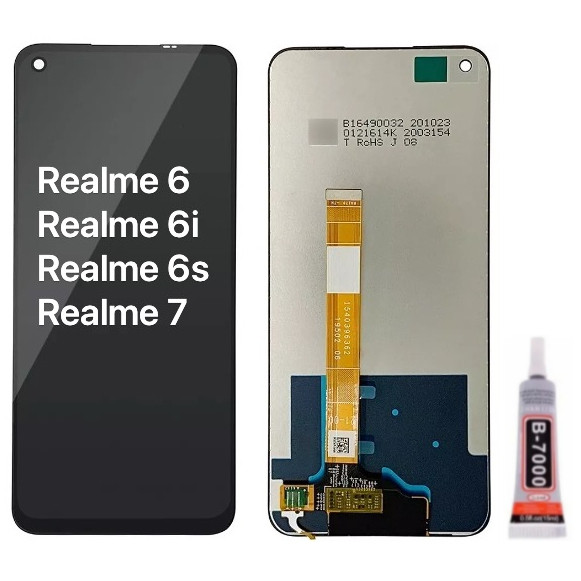 จอแสดงผลสัมผัส LCD เข้ากันได้กับ Realme 7 RMX2111 RMX2155 / Realme 6 / Realme 6i / Realme 6S สําหรับ