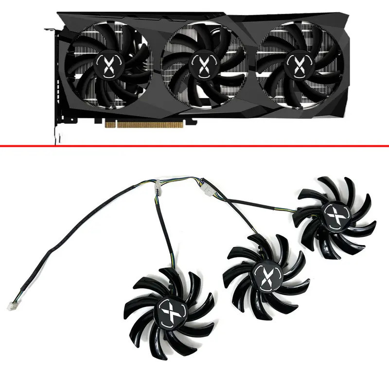 3pcs FDC10H12S9-C DC 12V 0.35A 85 มม.4pin XFX RX 6700XT GPU พัดลมสําหรับ XFX Speeder SWFT 309 Radeon