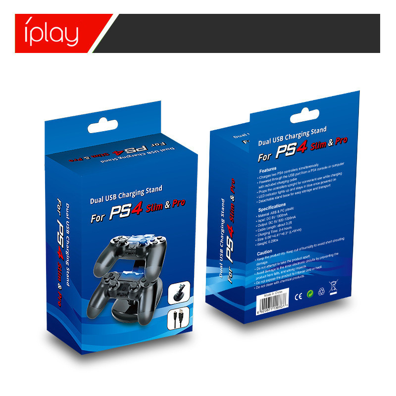 แท่นชาร์จจอย PS4 [iPlay] ชาร์จจอยได้ 2 ตัว [พร้อมสายชาร์จ 1 เส้น] Charging Stand PS4 [สินค้าใหม่ พร้