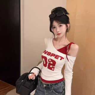 เสื้อยืดผู้หญิงเปิดไหล่ ทรงครอป แฟชั่นสุดฮิต