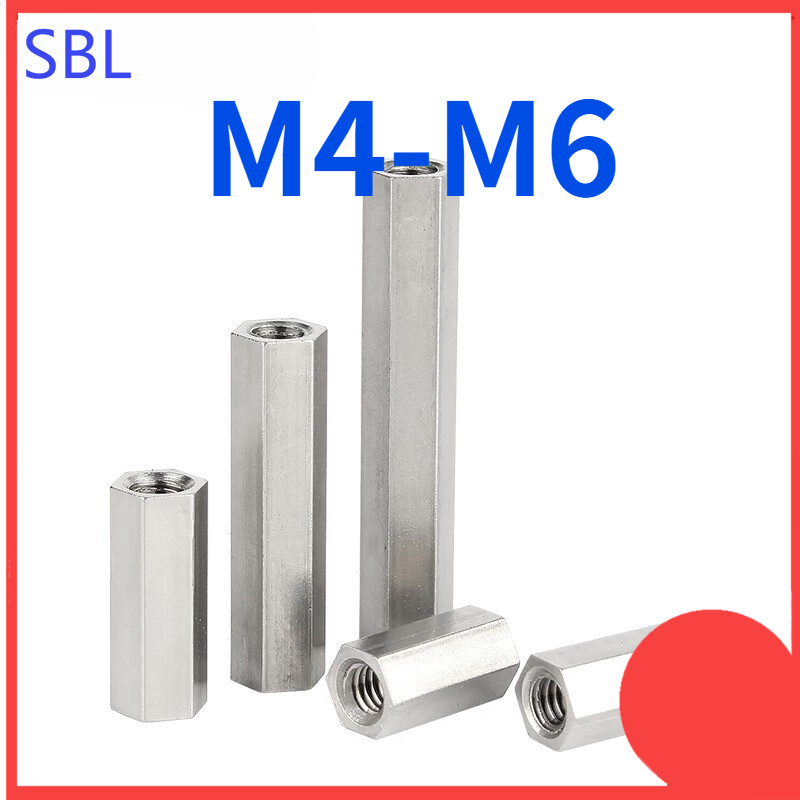 304 สแตนเลส double pass strat strut แยกคอลัมน์ถั่วคอลัมน์ยาวน็อตหกเหลี่ยม M4/M5/M6 SS-HX