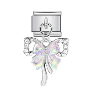 จี้ Love Moon Bow ออกแบบอิตาเลียน สร้อยข้อมือสแตนเลสแบบยืดหยุ่น สำหรับทำเองได้