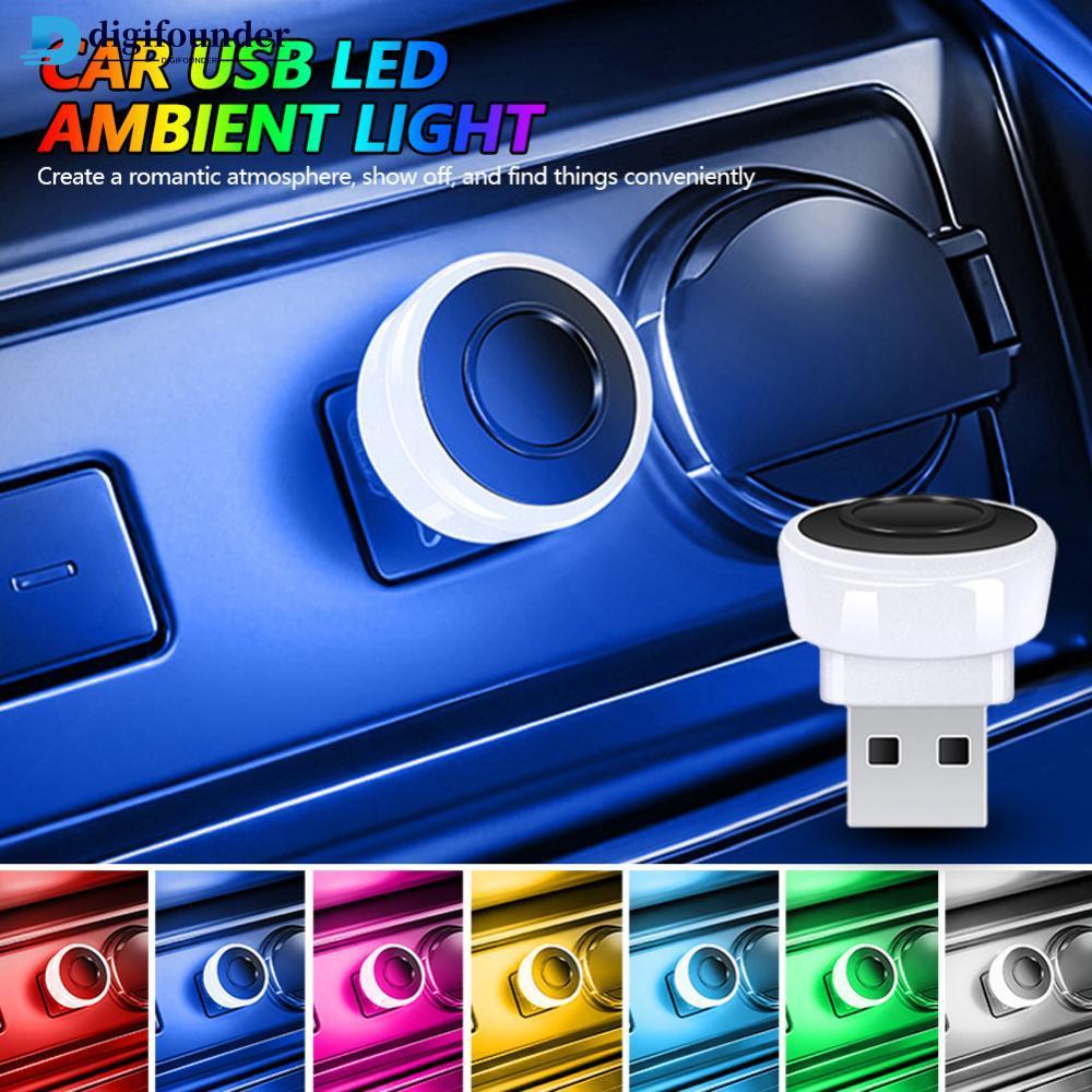 DIGIFOUNDER 5V รถ USB LED Ambient Light บรรยากาศโคมไฟแบบพกพา Plug & Play สําหรับ Home Office คอมพิวเ