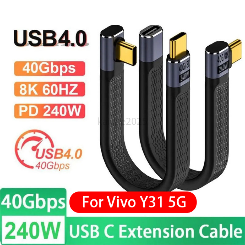 PD 240W 5A USB 4.0 Gen3 8K @ 60Hz FPC Data Cable 40Gbps Thunderbolt 3 ype C ถึง USB C Fast สายชาร์จส