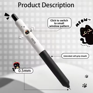 4pcs Kawaii Cat ปากกา Paw 0.5 มม.Quick-Dry หมึกสีดํา-Smooth เขียน Retractable ปากกาโรงเรียน Journaling วันเกิดคริสต์มาสของขวัญ