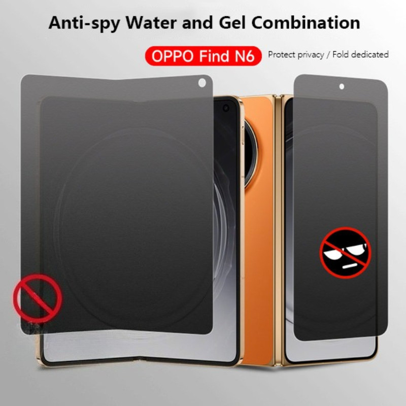 2-IN-1 Anti-peeping Soft Privacy Hydrogel Film สําหรับ OPPO Find N6 N5 N3 5G FindN6 Anti-Fingerprints ป้องกันหน้าจอ