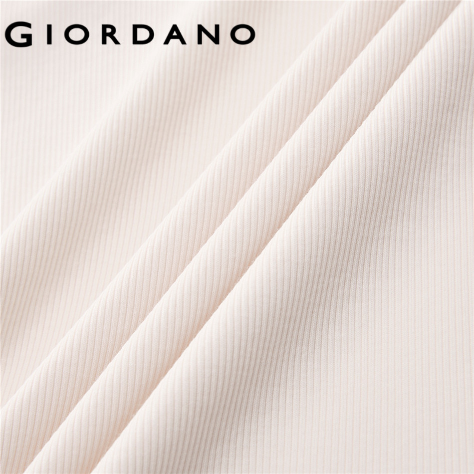 GIORDANO WOMEN Square neck short sleeve slim fit rib tee 13326277 ราคา ถูกที่สุด ดีลบีเคเค แกลเลอรีภาพที่ 7