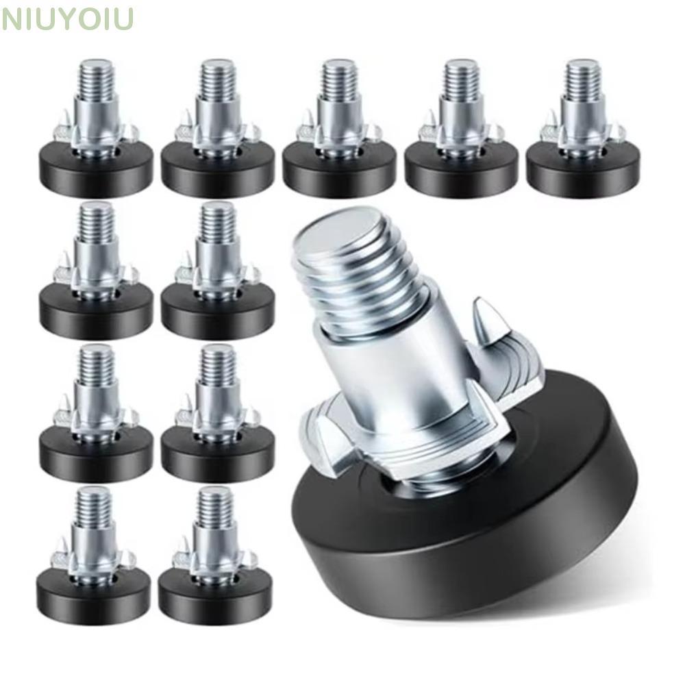 NIUYOMY 8PCS เฟอร์นิเจอร์ Leveling ฟุต, ตารางฟุตสกรูบนเครื่องมือฮาร์ดแวร์ 1/4In Thread Levelers, ของขวัญเฟอร์นิเจอร์ Levelers ปรับขาได้