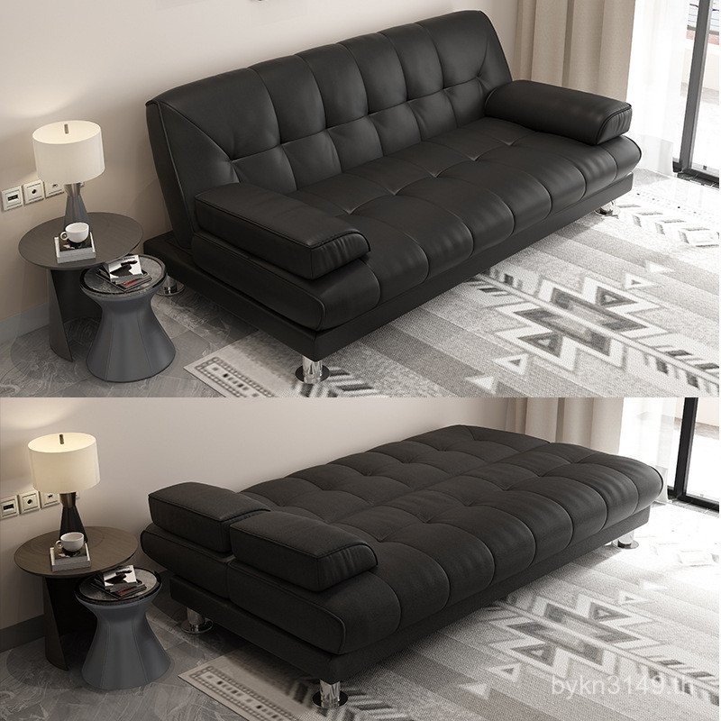 Apartment Discoverer โซฟาพับ Office Office Modern Small Apartment หนังสามสีดําโซฟาสํานักงานฟังก์ชั่น