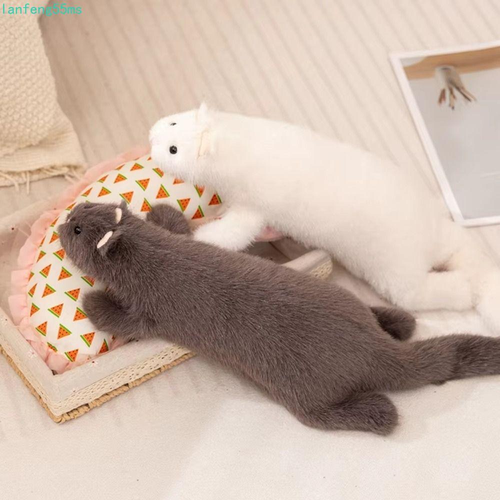 LANFENG Plush Ferret ตุ๊กตาของเล่น,นุ่มเหมือนจริงลักษณะ Ferret ตุ๊กตาของเล่น,สัตว์ Plushies การออกแบ