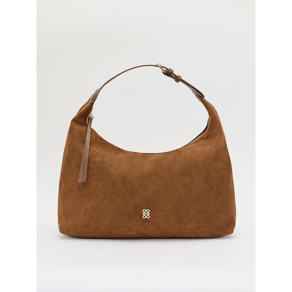 [Pomelo] กระเป๋าสะพายไหล่ทรงพระจันทร์เสี้ยว / Suede Crescent Hobo Shoulder Bag