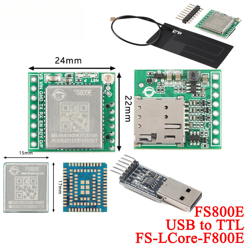 FS800E 4G Core Board Cat.1 Wireless LTE การสื่อสารเครือข่ายทั้งหมด DTU การส่งข้อมูล EC800N โมดูลพัฒน