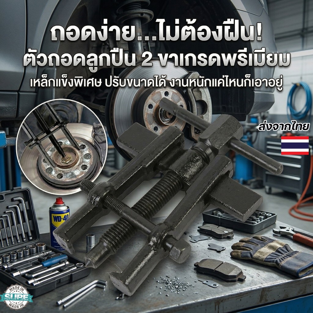 ตัวถอดลูกปืน 2 ขา เหล็กดูดลูกปืน ปรับได้ งานหนัก ก้านแข็ง เครื่องมือช่าง ถอดลูกปืน เฟือง มู่เล่ ใช้งานสะดวก