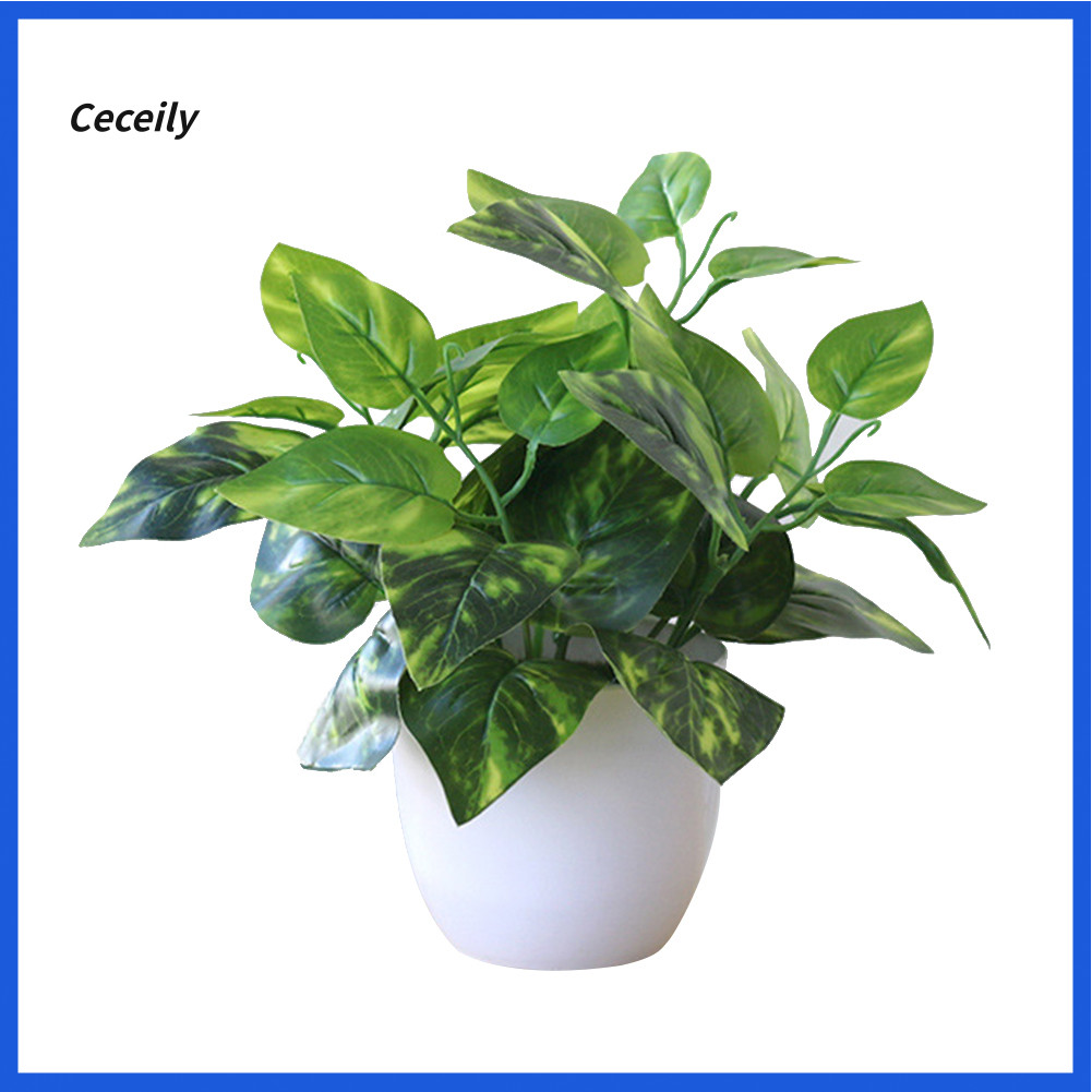 Ceceily สดประดิษฐ์กระถางต้นไม้บอนไซ Party Mall Home Desktop Office Decor