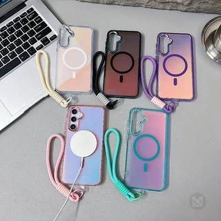 SAMSUNG การไล่ระดับสีมือสายรัดข้อมือสําหรับSamsung Galaxy A57 A37 A27 A17 A56 A36 A26 A16 A55 A35 A25 5G Lanyardฝาครอบโทรศัพท์