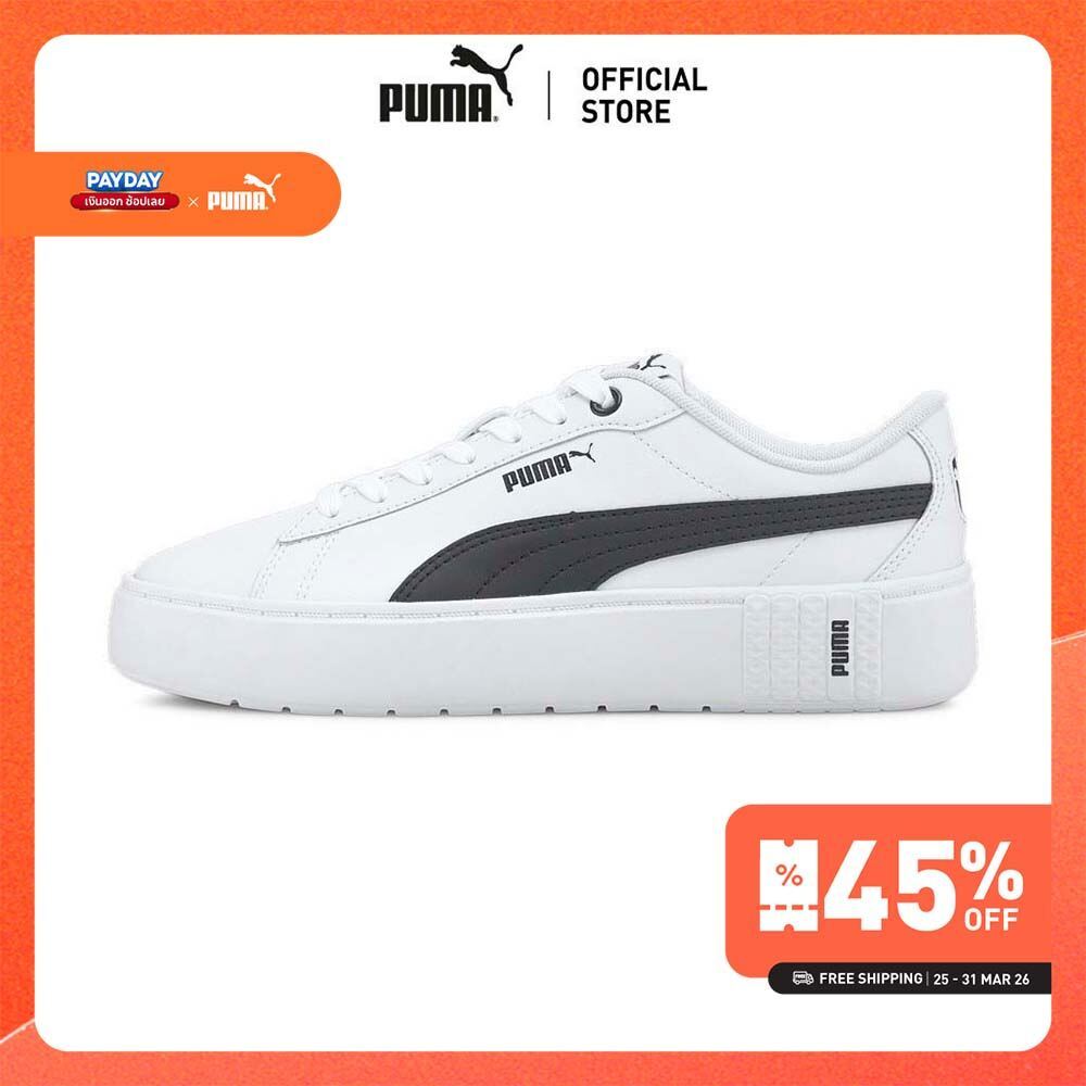 PUMA BASICS - รองเท้ากีฬาผู้หญิง Smash Platform v2 L สีขาว - 37303502