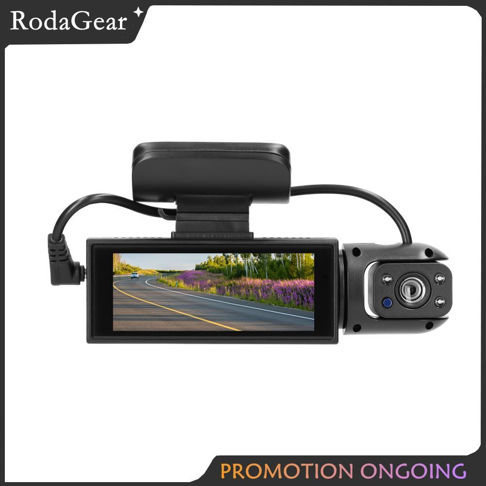 RodaGear Multi-Language Dual เลนส์เครื่องบันทึกวิดีโอรถยนต์ Auto Dash CAM กล้องดูกลางคืนการตรวจจับกา