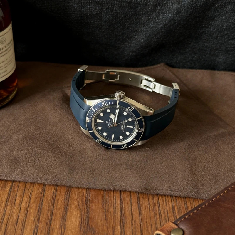 Fit สําหรับ Tudor Black Bay 58 BB58 20 มม.CTS FKM สายยางโค้ง End Design พร้อม Deployment Clasp นาฬิก