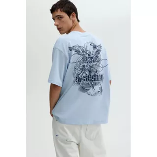 H&M(เอชแอนด์เอ็ม) เสื้อยืดพิมพ์ลายแบบหลวม Men Loose Fit Printed T-shirt 1034065_17