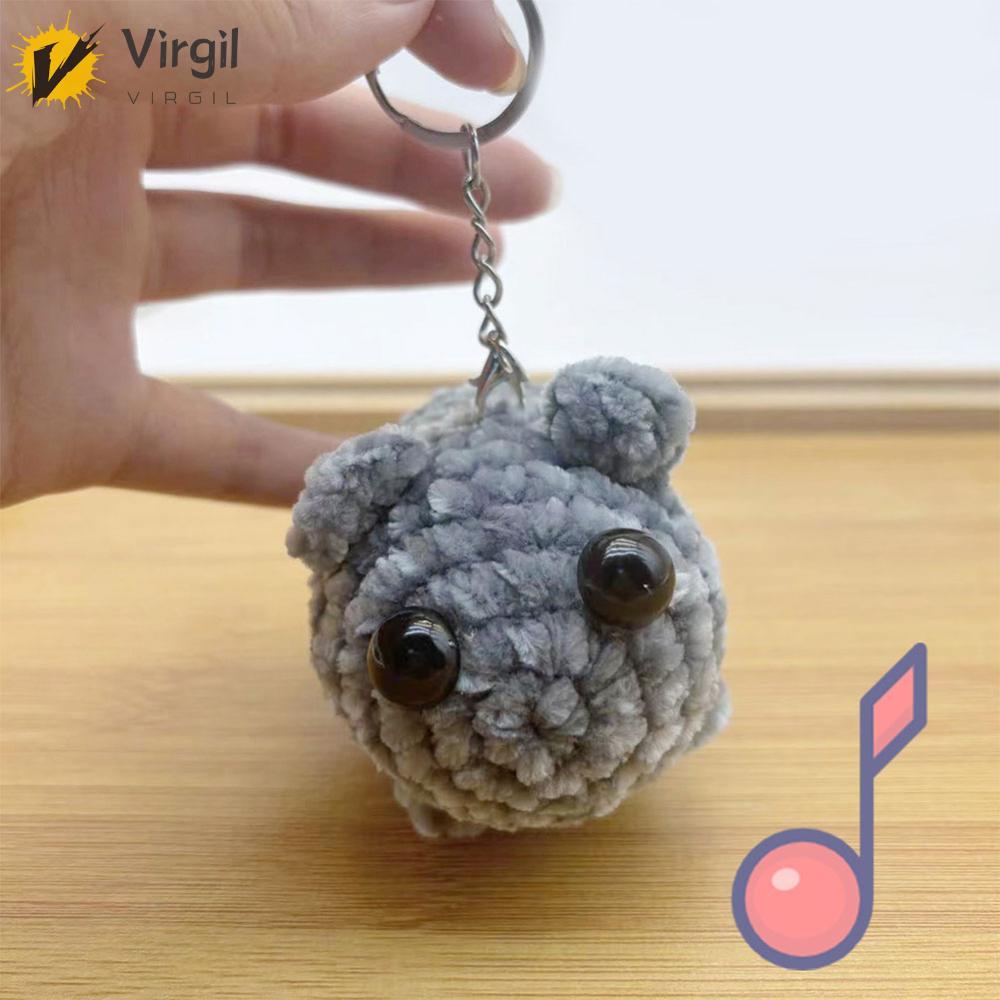 [Virgil.th] Sad Hamster Meme Sound Music Plush โครเชต์ Plush Sad Hamster Meme Key Rings Kawaii Sad H