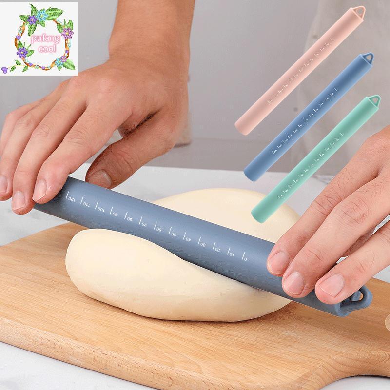 PUCOOL มัลติฟังก์ชั่นซิลิโคน Rolling Pin สําหรับ Pastry Dough Baking เครื่องมือสําหรับห้องครัว Rolli