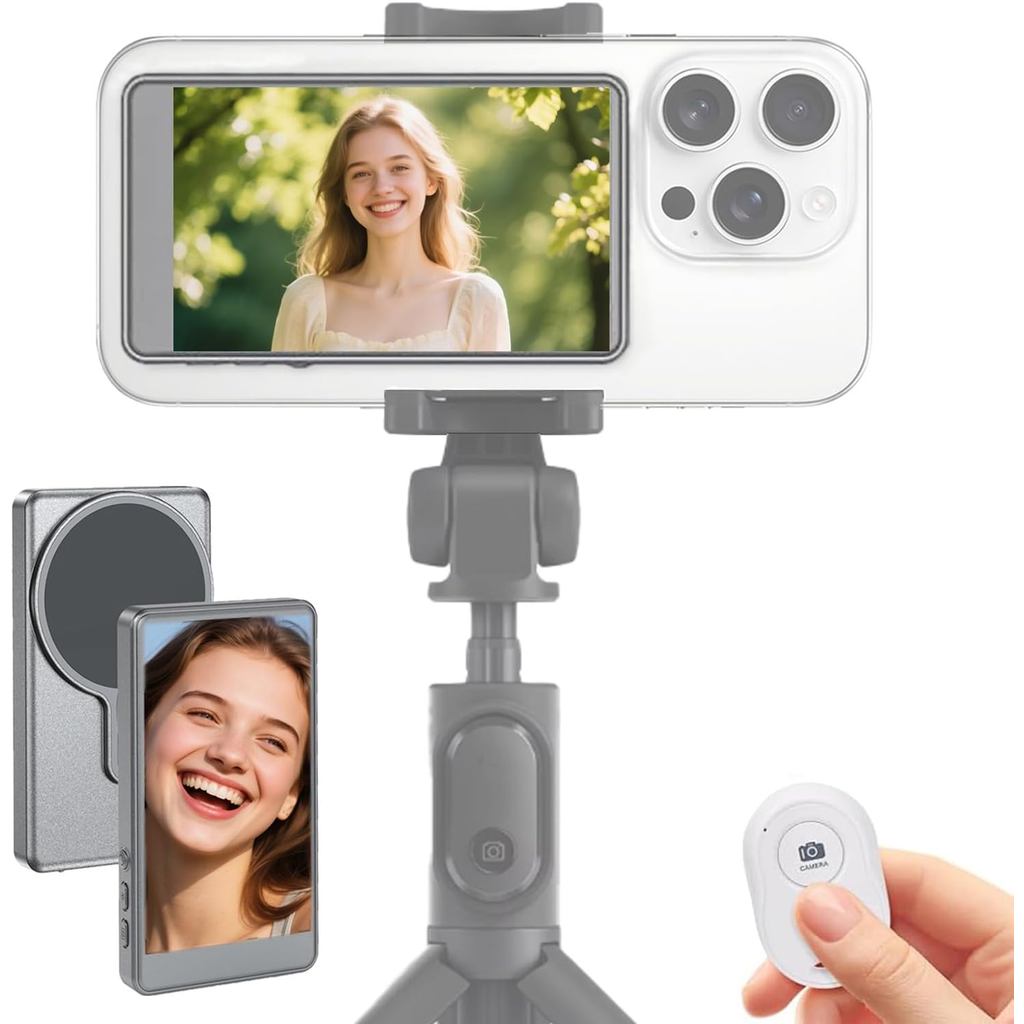 โทรศัพท์ Vlog Selfie Monitor หน้าจอแม่เหล็ก Vlog Selfie Monitor พร้อมรีโมทคอนโทรล, Wireless Back Cam