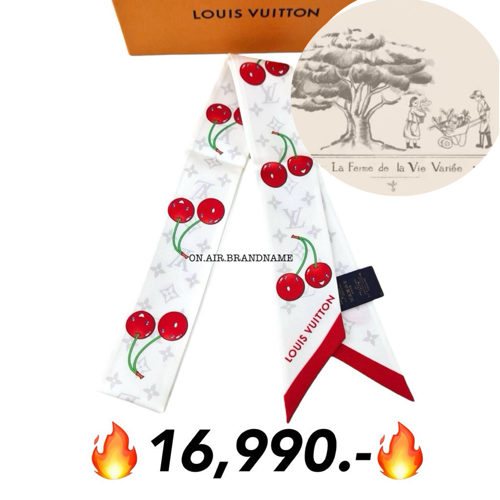 New LV x TM cherry twilly bandeau ผ้าสารพัดประโยชน์