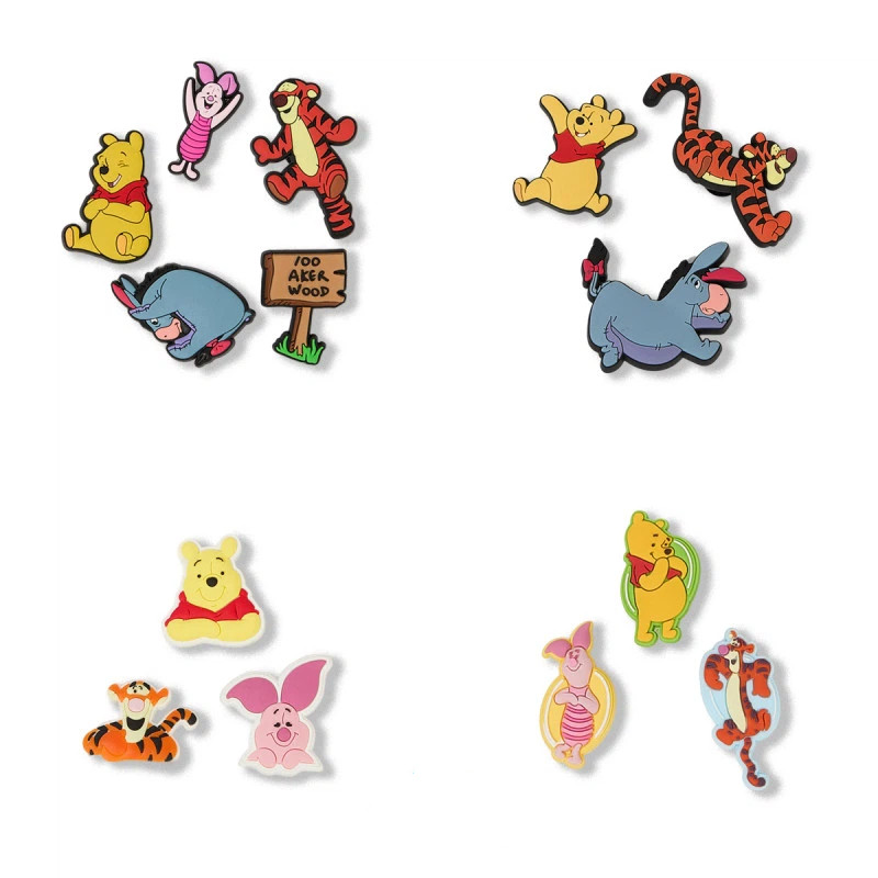 100 # Jibtz Anime รองเท้าหัวเข็มขัด Winnie the Pooh hole รองเท้าอุปกรณ์เสริม Tigger การ์ตูนรองเท้าอุปกรณ์เสริม