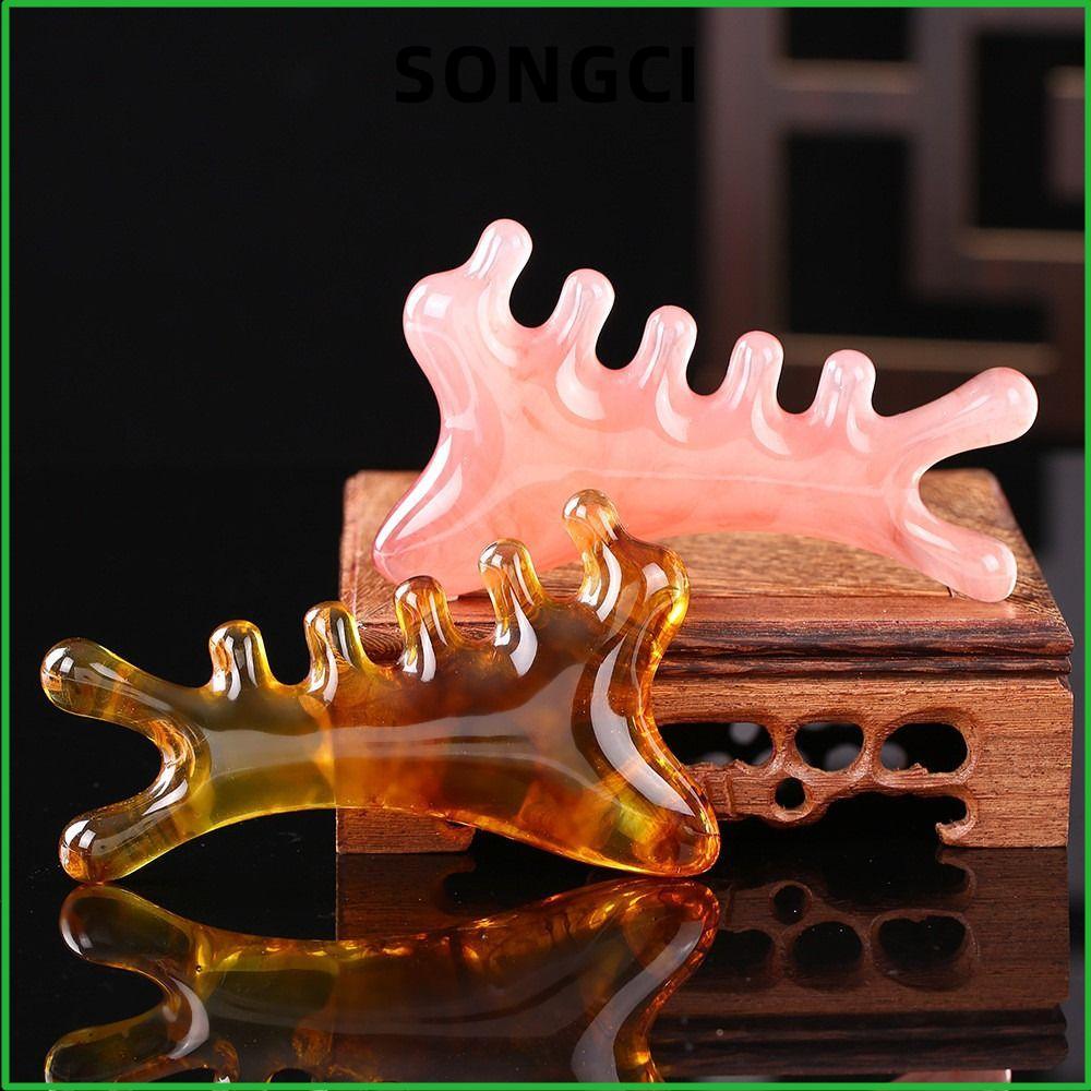 SONGCI หวีเมอริเดียน เรซิน 4-in-1 เรซินหวีผม นวดหน้า นวดหนังศีรษะ ช่วยผ่อนคลาย กระตุ้นสุขภาพศีรษะ