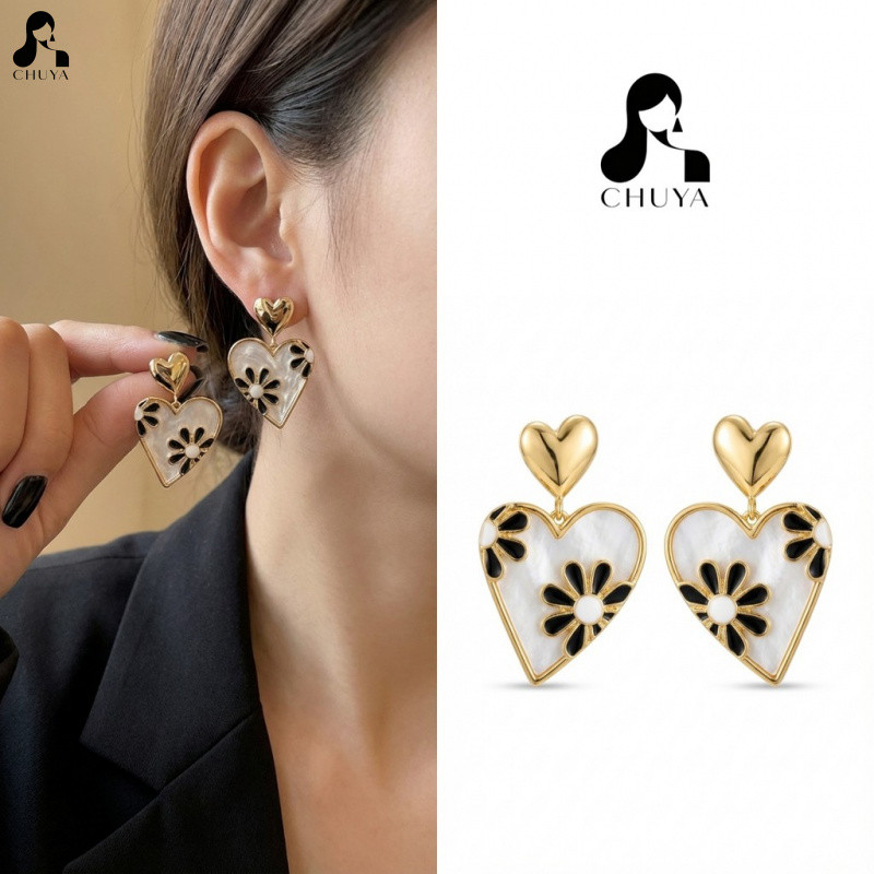 ต่างหู Chuya Nautical Theme Stud, Daisy Heart & Shell Motif Collection