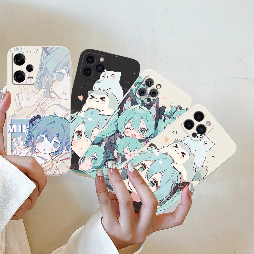 SAMSUNG สวยHatsune MikuสําหรับSamsung Galaxy S26 Ultra S25 FE S24 S23 S22 Ultra Plus S23 S21 FE S25 Edge 5Gโทรศัพท์กรณีญี่ปุ่นน่ารักAnti-Knock