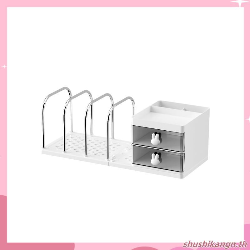 SIV โต๊ะ Organizer Rack Desktop Book & แฟ้มชั้นวางขาตั้งความงามพร้อมลิ้นชักสําหรับสํานักงานตาราง