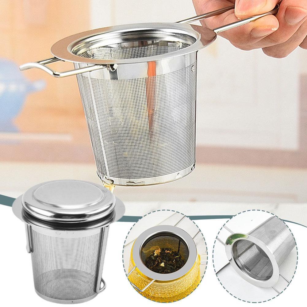 สแตนเลสตาข่ายกรองชา Infuser Fine Reusable กรอง N6j3
