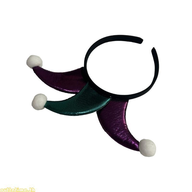 Time Jester Fun Hairbands Jester Clown Glitter Horn สําหรับ Photo Studio Photo Props