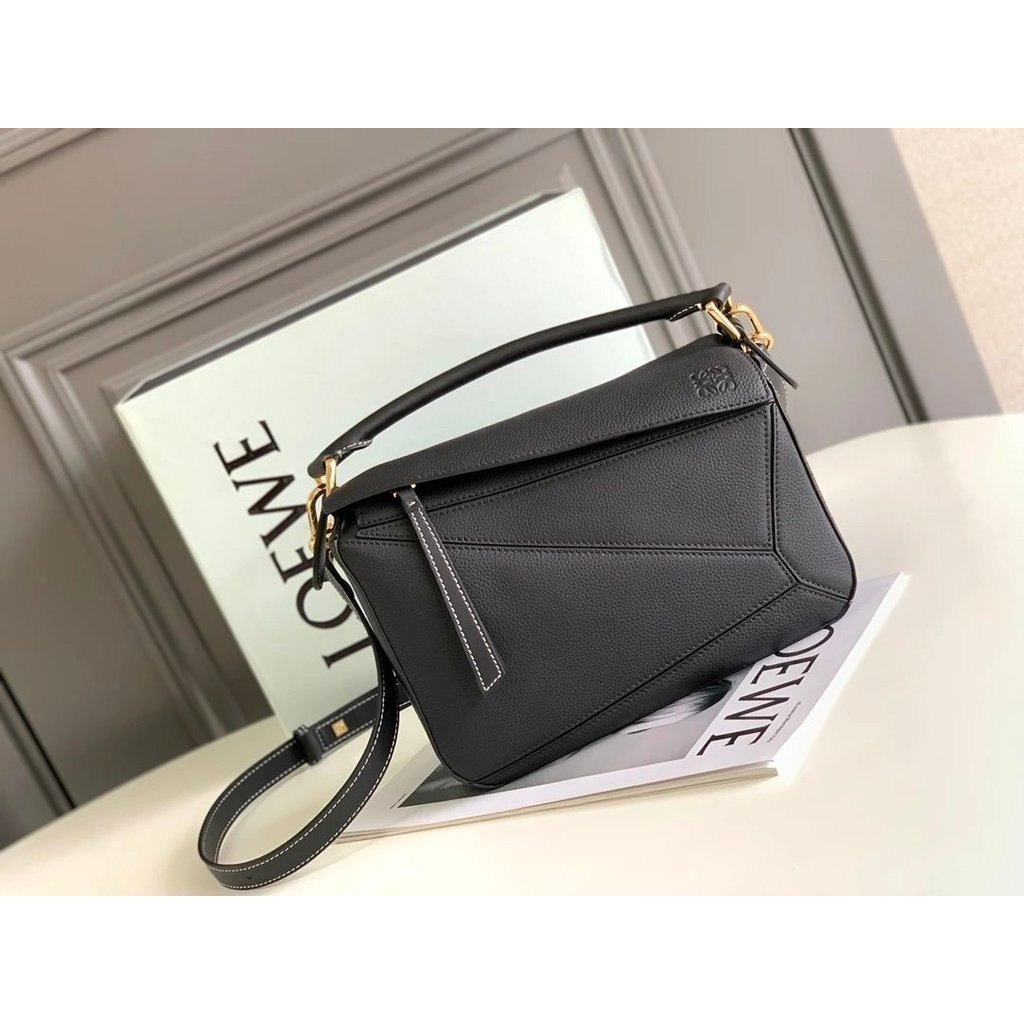 LOEWE Luojia Bags Loe*we[Celebrity Style]Puzzle Small(Small Size24cm)ผลิตจากหนังลูกวัวนําเข้าดีไซน์ต