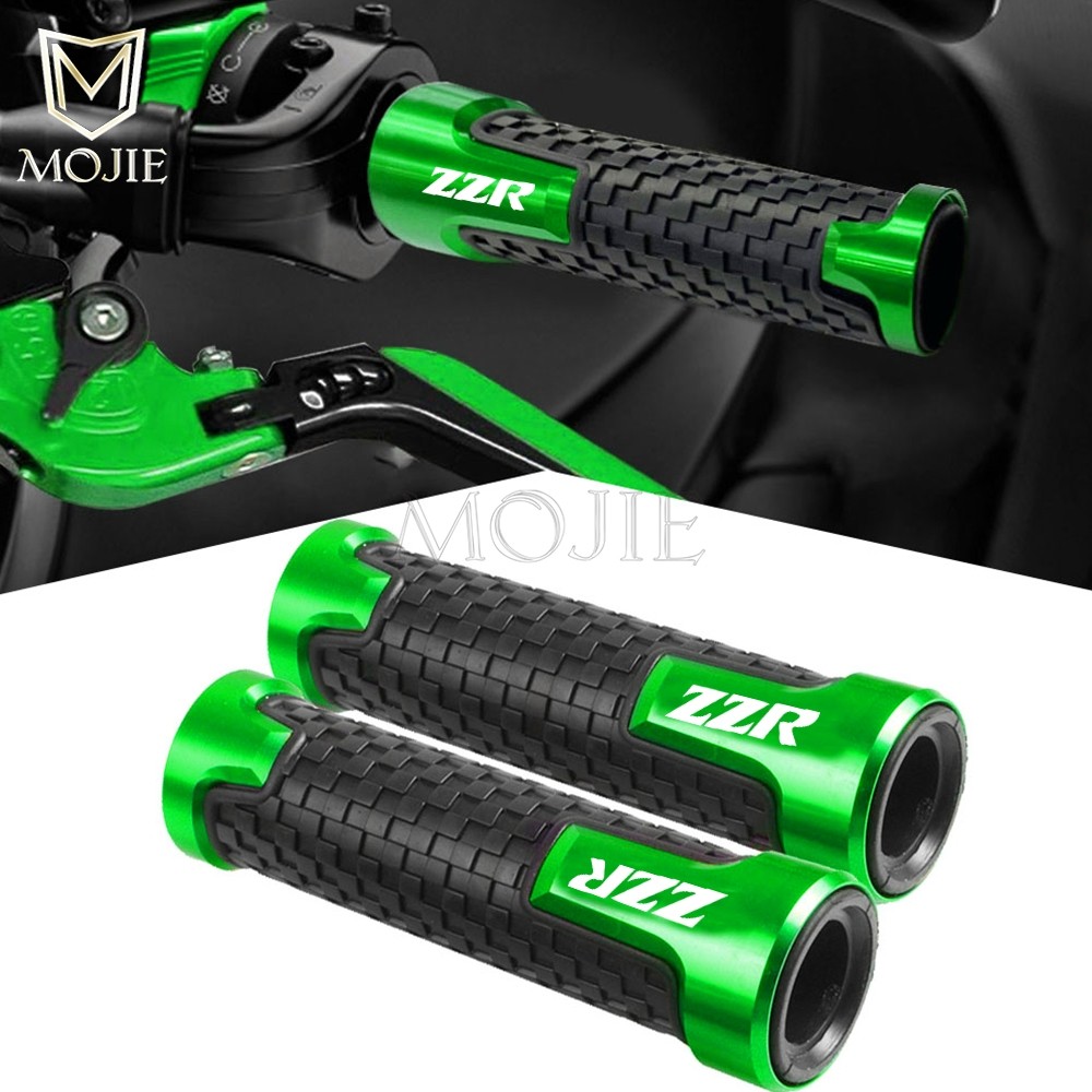 Fรถจักรยานยนต์มือจับHandlebar GripsสําหรับKAWASAKI ZZR250 ZZR600 ZZR1200 ZZR1400 Ninja ZZR 250 600 1