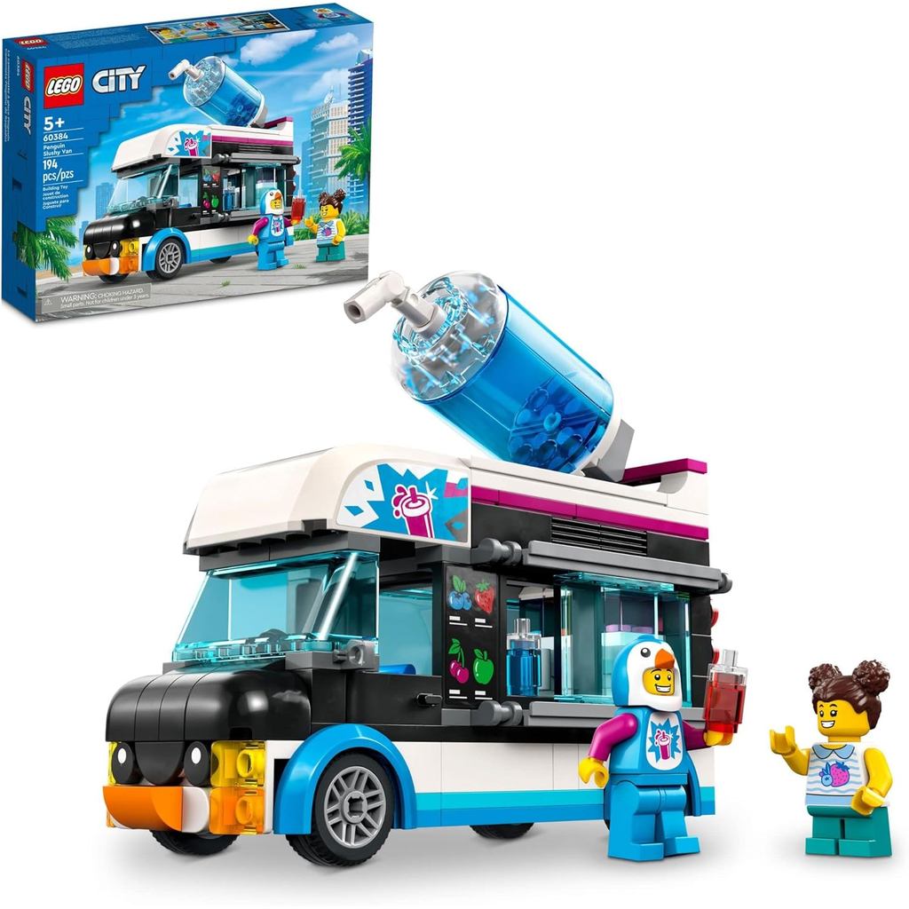 LEGO City Penguin Slushy Van Building Toy - มีเสน่ห์รถบรรทุกและมินิฟิกเกอร์ที่แต่งกายไอเดียของขวัญที
