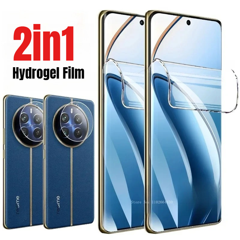 2IN1 Hydrogel Softฟิล์มสําหรับRealme 70Pro Realme12 Realme13 ด้านหน้า + กล้องป้องกันฟิล์มสําหรับReal