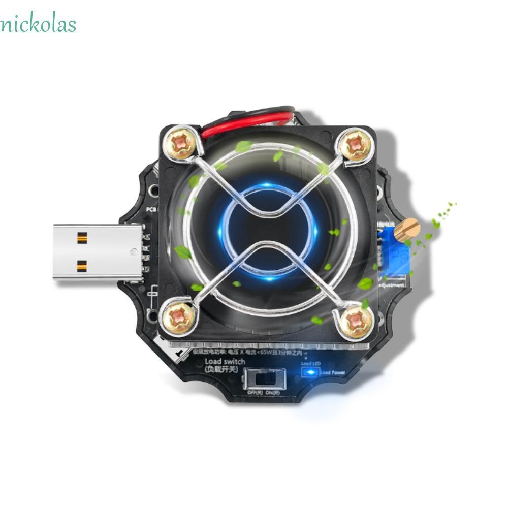 Nickolas เครื่องทดสอบความจุแบตเตอรี่ 65W เครื่องตรวจจับแบตเตอรี่ ชาร์จ USB มิเตอร์ แบตเตอรี่ ตรวจสอบการคายประจุ ตัวบ่งชี้การตรวจสอบ