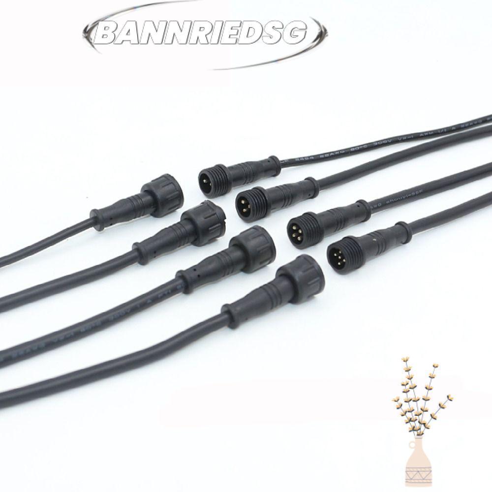 BANNRIEDSG989YR 2Pin 3Pin 4Pin แจ็ค, 20 ซม.สายสีดําชายหญิง LED Connector, 2Pin 3Pin 4Pin IP67 สายไฟก