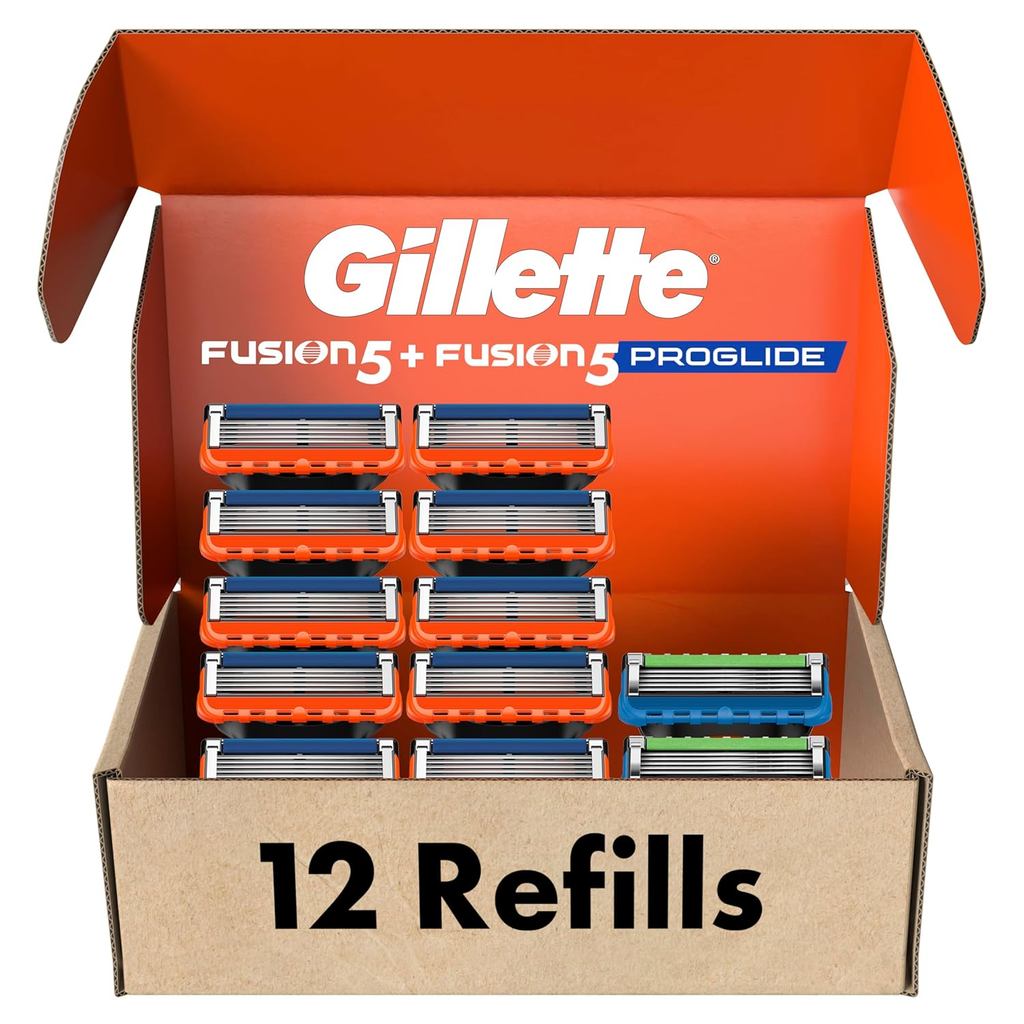 Gillette Fusion5 Mens Razor Blade Refills, 10 Count + Fusion5 ProGlide Razor Blade Refills - 2 Count