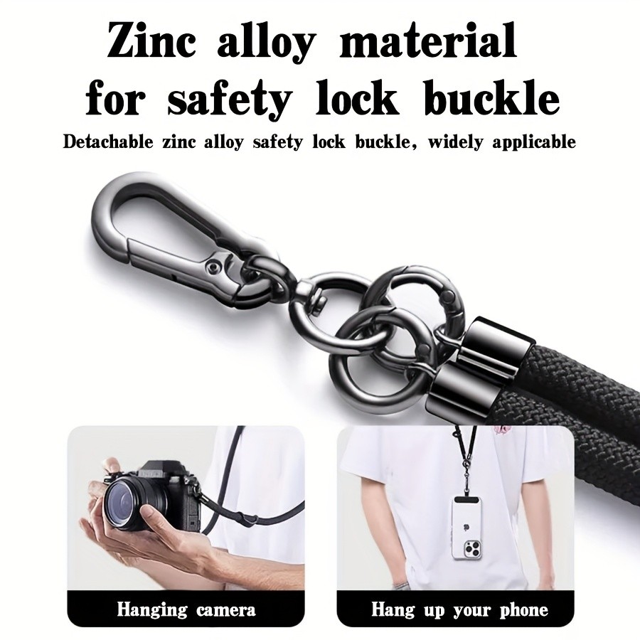 phone lanyard 120cm เชือกหนา สายคล้องโทรศัพท์มือถือ/สายคล้องคอ ถอดออกได้ ปรับได้ ความยาว-SJPS