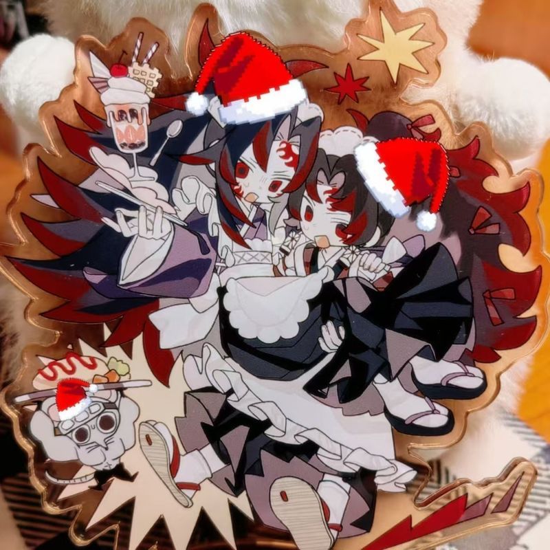 [Bota Shop] Demon Slayer ญี่ปุ่นสีดําอะนิเมะเกมอะคริลิคตกแต่งตกแต่งของขวัญของสะสม HM