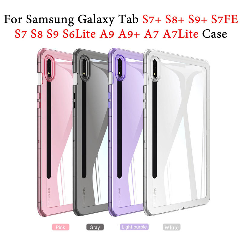 เคสโทรศัพท์มือถือแบบนิ่ม TPU ใส กันกระแทก สําหรับ Samsung Tab S6 lite Tab A9+ A11+ A9 A11 Tab A7 lite S7 S8 S9 S10lite
