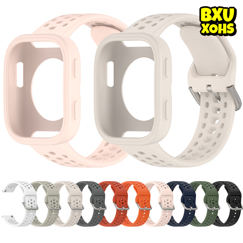 สายพานตัวครอบซิลิโคน for Smart Watch Amazfit Bip 6 สายรัดปกหน้าจอแบบนิ่ม พร้อมการหายใจได้ดี สำหรับกีฬายาง