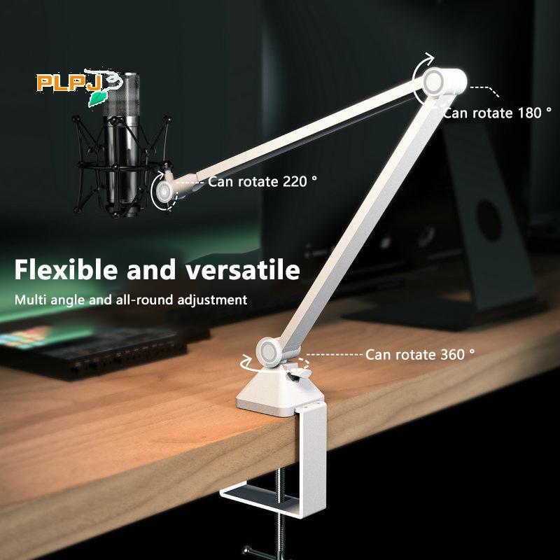 PLPJ ปรับไมโครโฟน Boom Arm Stand Braet สําหรับเล่นเกมสตรีมมิ่งการบันทึก USB คอนเดนเซอร์ Mic Desktop 